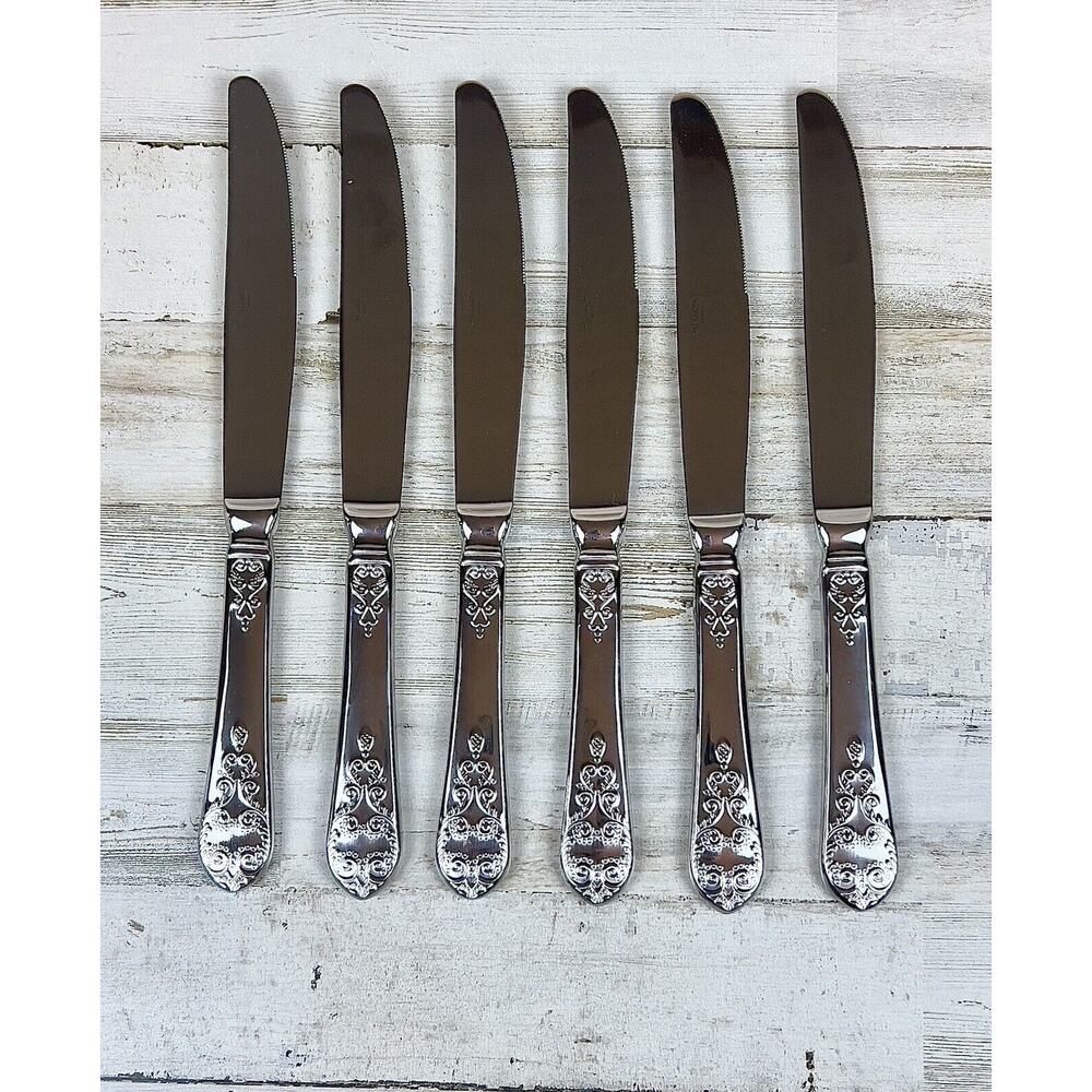Wallace 18/10 Stainless - HOTEL LUX Pattern - 6 Dinner Knives